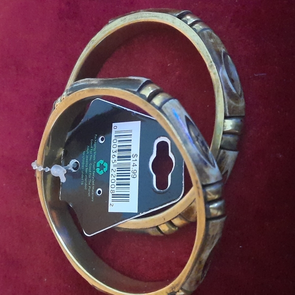 2 brass & bamboo bangles - Picture 5 of 7